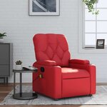vidaXL Fauteuil de massage inclinable rouge similicuir