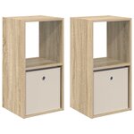 vidaXL Table de chevet 2 pc Chêne Sonoma 35 x 32 x 68 5 cm