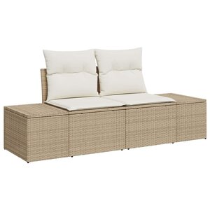 vidaXL Canapé de jardin avec coussin Beige 184 x 62 x 69 cm polyrotin