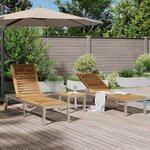 vidaXL Transats 2 Pièces avec Table 3 Pièces Marron Bois d'acacia massif