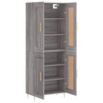 vidaXL Buffet haut Sonoma gris 69 5x34x180 cm Bois d'ingénierie