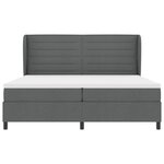 vidaXL Lit à ressorts avec matelas Gris foncé 200 x 200 cm tissu