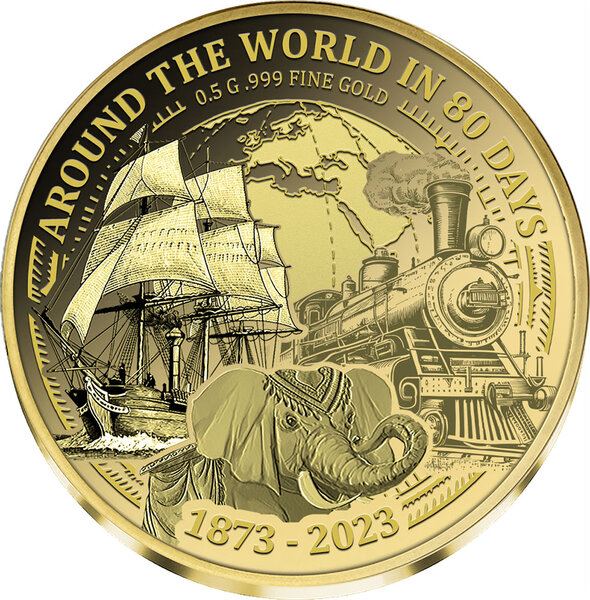 Pièce de monnaie en Or 100 Francs g 0.5 Millésime 2022 AROUND THE WORLD IN