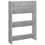 vidaXL Armoire à chaussures murale Gris béton 60x18x90 cm Aggloméré