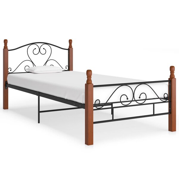 vidaXL Cadre de lit sans matelas noir métal 90x200 cm