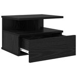 vidaXL Table de nuit flottante chêne noir 40x31x27 cm Bois d'ingénierie