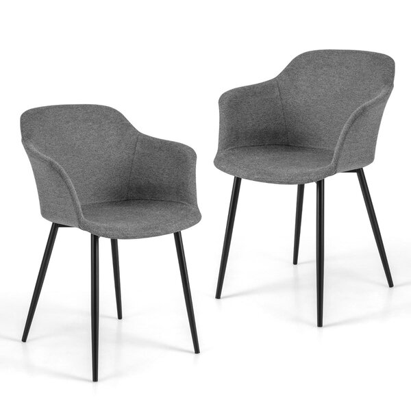Lot de 2 chaises de salle à manger scandinaves 60 x 53 x 82 5 cm assise ergonomique design moderne en lin gris 20_0018684