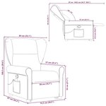 vidaXL Fauteuil de massage inclinable Gris clair Tissu