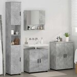 vidaXL Ensemble de mobilier de salle de bain 4 Pièces Gris béton