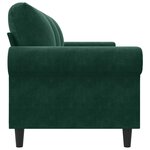 vidaXL Canapé à 3 places Vert foncé 180 cm Velours