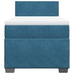 vidaXL Sommier à lattes de lit avec matelas bleu 90x200 cm velours