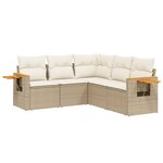 vidaXL Salon de jardin avec coussins 5 Pièces beige résine tressée