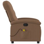 vidaXL Fauteuil de massage inclinable Marron Tissu