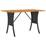 vidaXL Canapé de jardin 3 places coussins et table noir résine tressée