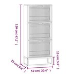 vidaXL Armoire à chaussures 52x25x120 cm bois d'ingénierie