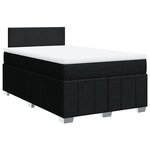 vidaXL Sommier à lattes de lit avec matelas noir 120x190 cm tissu