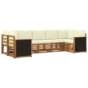 vidaXL Ensemble de canapé d'angle avec coussin 6 Pièces Naturel et Crème