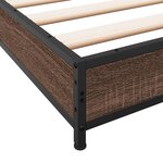 vidaXL Cadre de lit chêne marron 90x200 cm bois d'ingénierie et métal