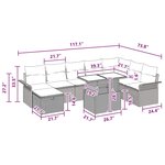 vidaXL Ensemble de canapé de jardin avec coussin 9 Pièces Gris Poly rotin