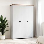 vidaXL Garde-robe 3 portes Blanc 118x50x171 5cm Pin Assortiment Panama