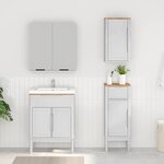 vidaXL Ensemble de mobilier de salle de bain FLORO 3 Pièces Blanc