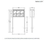 Bloc collectif leabox.com  3x2  grade 3  simple face  Extérieur  fixation sur pieds à sceller  Blanc pur RAL 9010  finition brillante