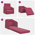 vidaXL Canapé-lit au sol 2-en-1 Bourgogne 65x80x83 cm Velours