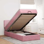 vidaXL Cadre de lit ottoman avec matelas rose 90x200 cm velours