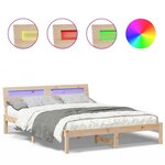 vidaXL Cadre de lit Marron 140 x 200 cm Bois massif en pin