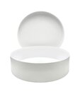 Lot de 2 boîtes rondes cylindriques alimentaire en carton blanc 22x6cm