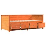 vidaXL Lit de jour cire marron 100x200 cm bois de pin massif