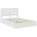 vidaXL Lit de Rangement Blanc 140 x 190 cm Bois d'ingénierie