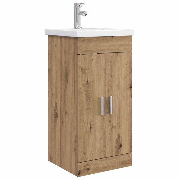 vidaXL Meuble de salle de bain avec évier Chêne artisanal