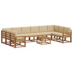 vidaXL Ensemble de canapés d'extérieur 11 pc Naturel et Beige