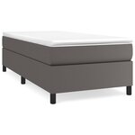 vidaXL Sommier à lattes de lit avec matelas Gris 80x200 cm Similicuir