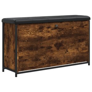 vidaXL Banc à chaussures tiroir rabattable chêne fumé 102x32x56 cm