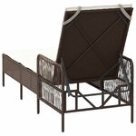 vidaXL Fauteuil relax avec coussin  marron  en poly rotin