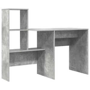 vidaXL Bureau Gris béton 131 5 x 50 x 106 5 cm Bois d'ingénierie