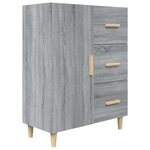 vidaXL Buffet sonoma gris 69 5x34x90 cm bois d'ingénierie