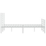 vidaXL Cadre de lit métal sans matelas et pied de lit blanc 160x200 cm