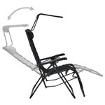 vidaXL Chaise pliable de terrasse Textilène Noir