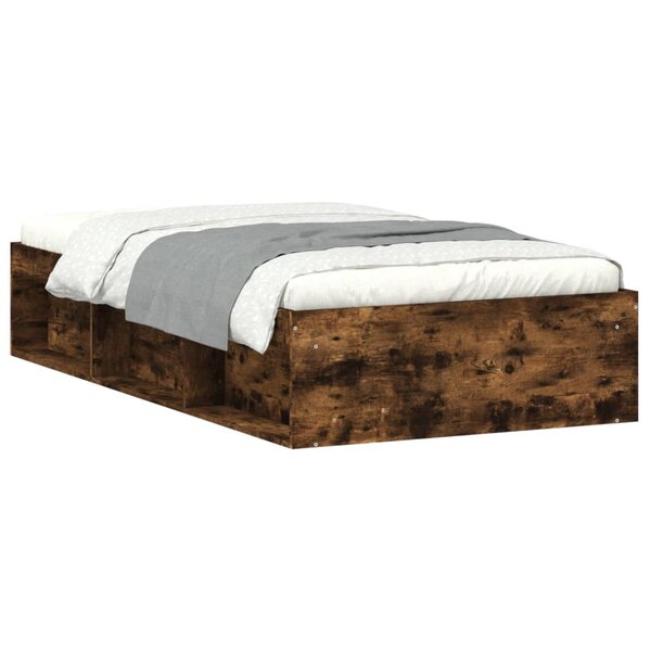 vidaXL Cadre de lit chêne fumé 90x190 cm
