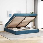 vidaXL Cadre de lit avec matelas avec matelas 2 Pièces Bleu Velours