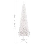 Vidaxl arbre de noël mince avec led blanc 240 cm
