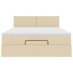 vidaXL Lit ottoman avec matelas crème 140x190 cm tissu