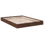vidaXL Cadre de lit chêne marron 140x200 cm bois d'ingénierie