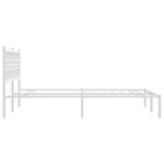 vidaXL Cadre de lit métal sans matelas et tête de lit blanc 135x190 cm