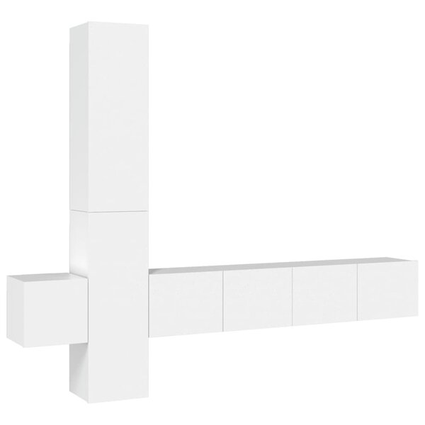 vidaXL Ensemble de meubles TV 5 Pièces Blanc Bois d'ingénierie