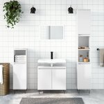 vidaXL Ensemble de meubles de salle de bain 3 Pièces blanc brillant