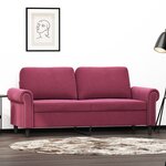 vidaXL Canapé à 2 places Rouge bordeaux 140 cm Velours